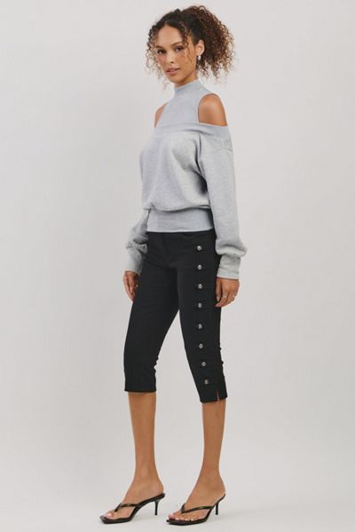 Personal Code Napoleon Military Button Capri Pants