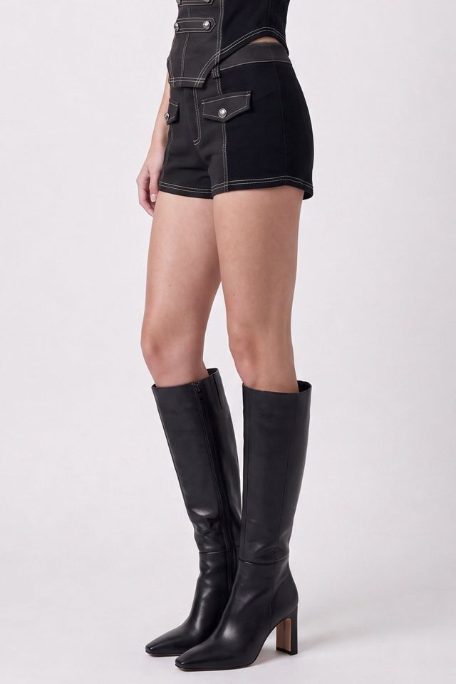 Personal Code Napoleon Military Button Ribbed Shorts #2