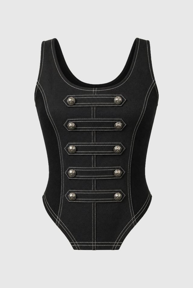 Personal Code Napoleon Military Button Ribbed  Tank Top #3