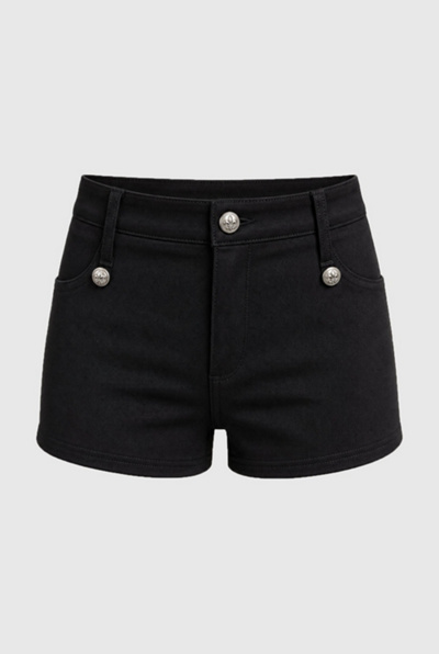 Personal Code Napoleon Military Button Tab Shorts