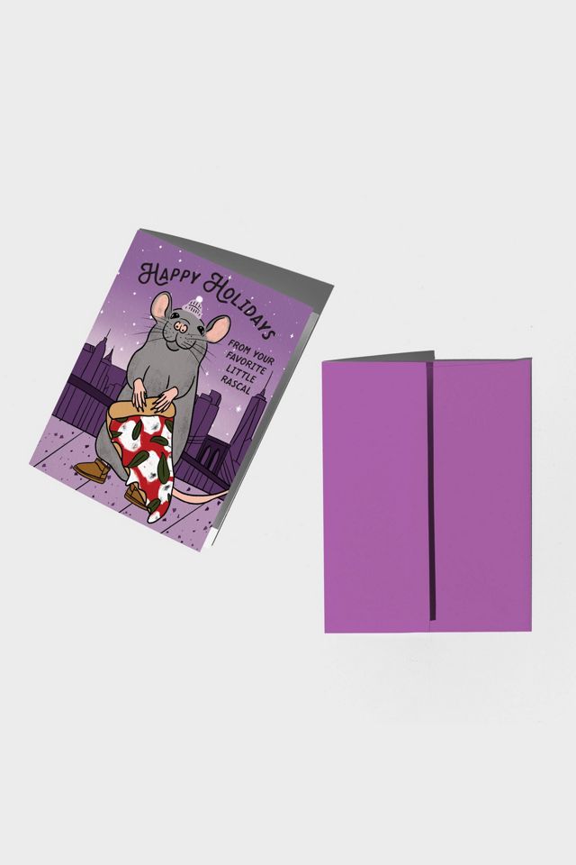 Boss Dotty Pizza Rat Holiday Card #1