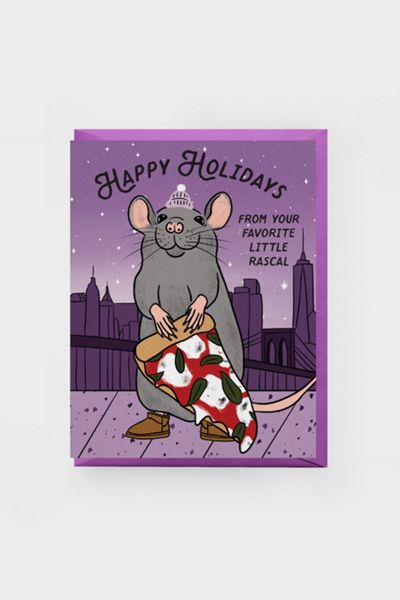Boss Dotty Pizza Rat Holiday Card