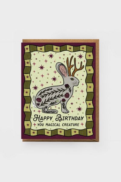 Boss Dotty Jackalope Birthday Card