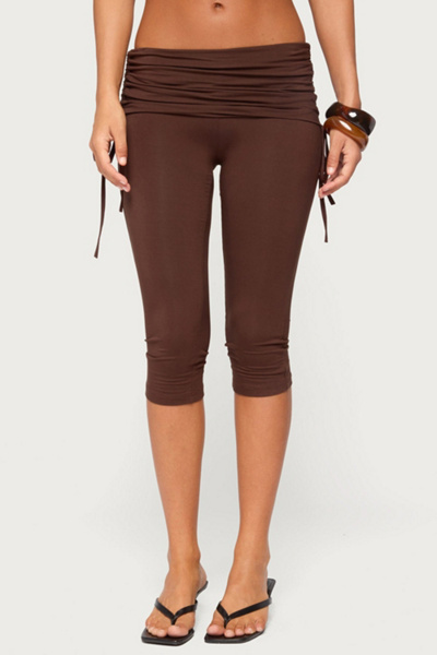Edikted Bardi Drawstring Foldover Capri Pants