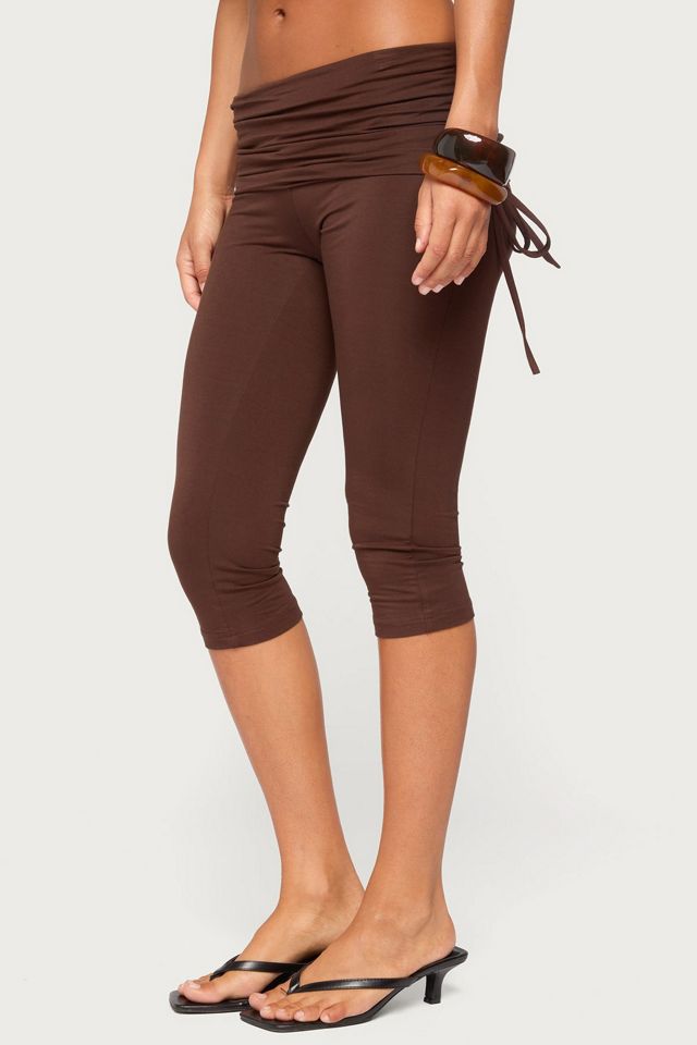 Edikted Bardi Drawstring Foldover Capri Pants #2