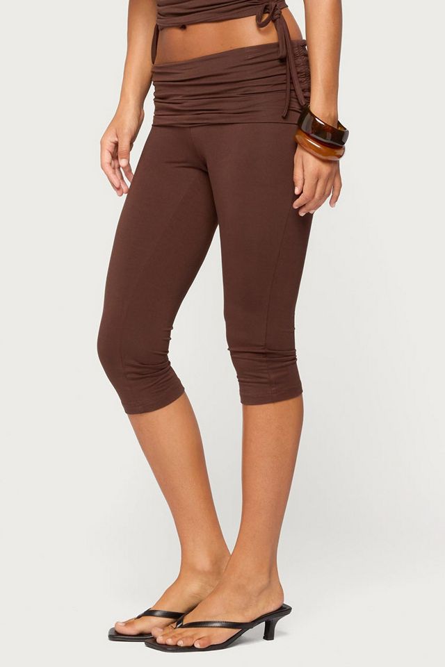Edikted Bardi Drawstring Foldover Capri Pants #3