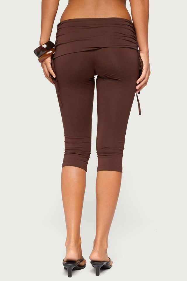 Edikted Bardi Drawstring Foldover Capri Pants #4