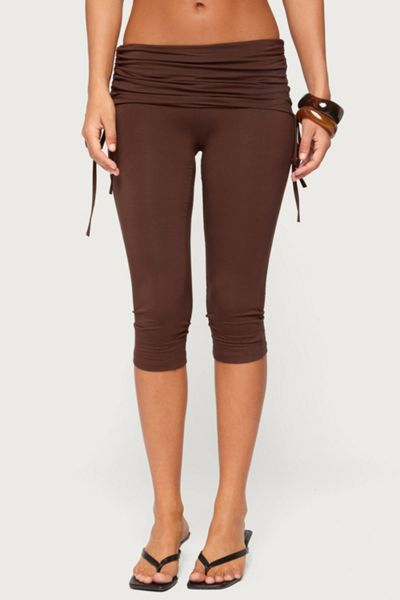 Edikted Bardi Drawstring Foldover Capri Pants