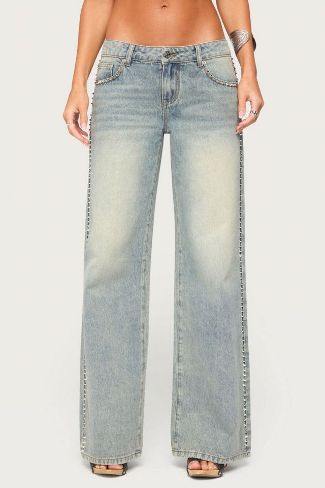 Edikted Teala Studded Low Rise Baggy Jeans #2