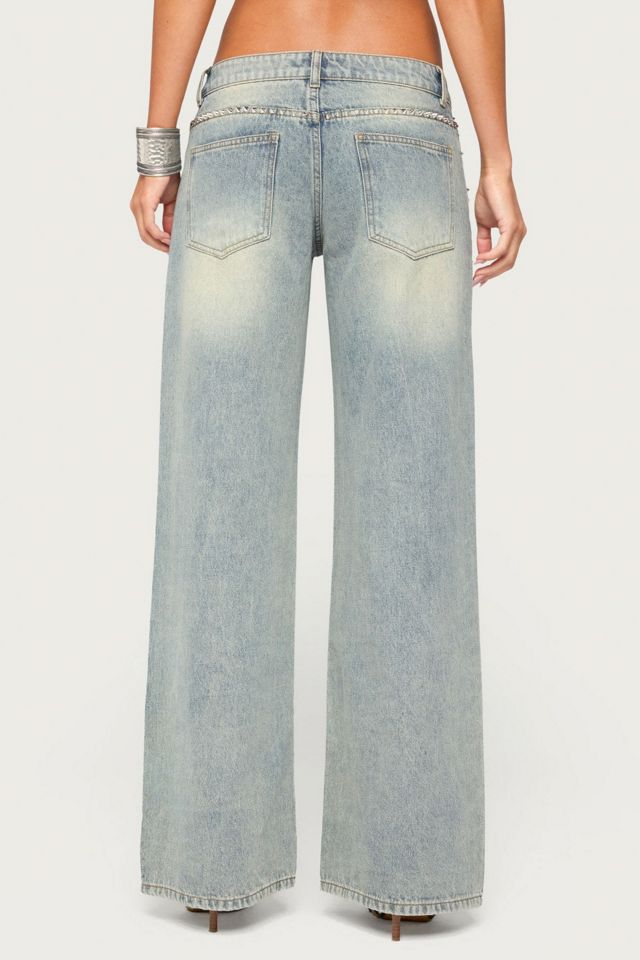Edikted Teala Studded Low Rise Baggy Jeans #4