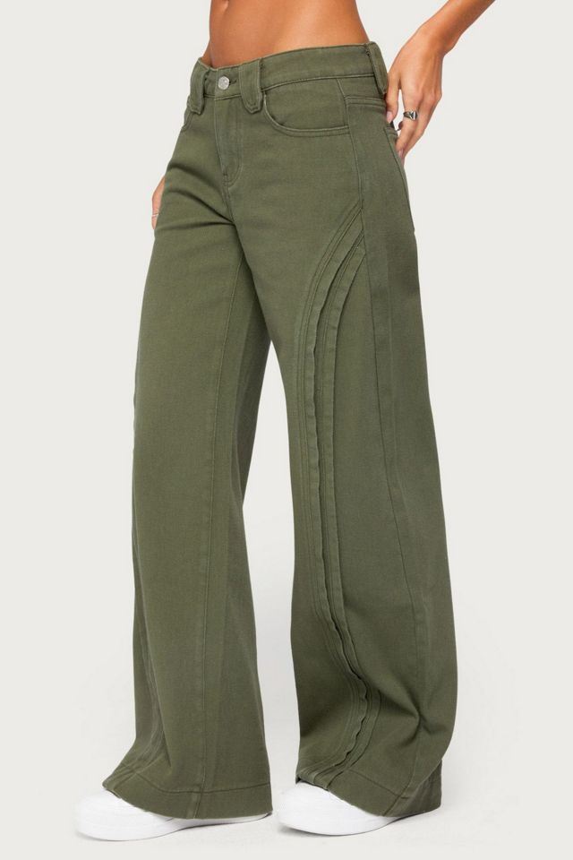 Edikted Pascale Stitched Low Rise Wide Leg Jeans #3