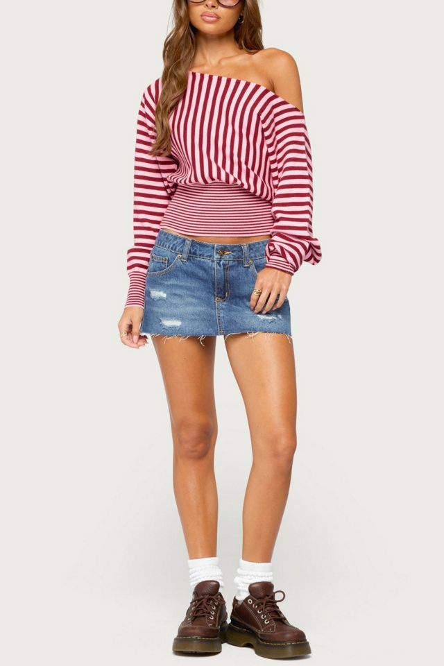 Edikted Brida Striped Off Shoulder Sweater #1