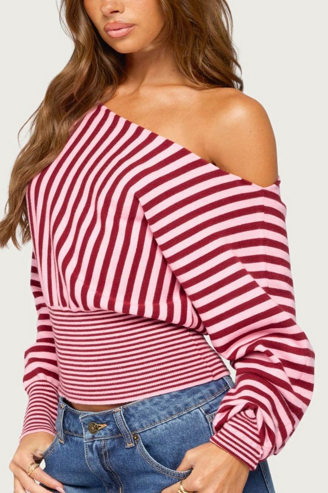 Edikted Brida Striped Off Shoulder Sweater #2
