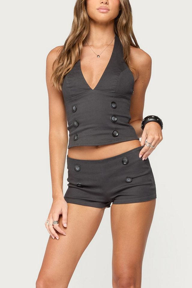 Edikted Leala Button Micro Shorts #1