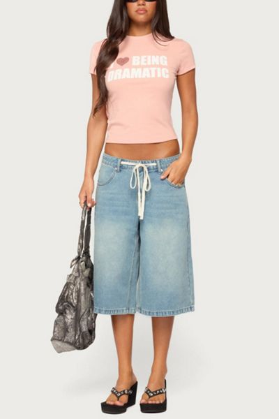 Edikted Jaci Denim Bermuda Shorts