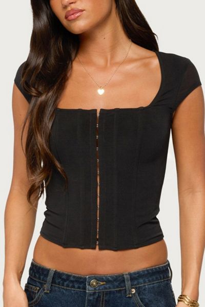 Edikted Airlie Hook & Eye Mesh Corset