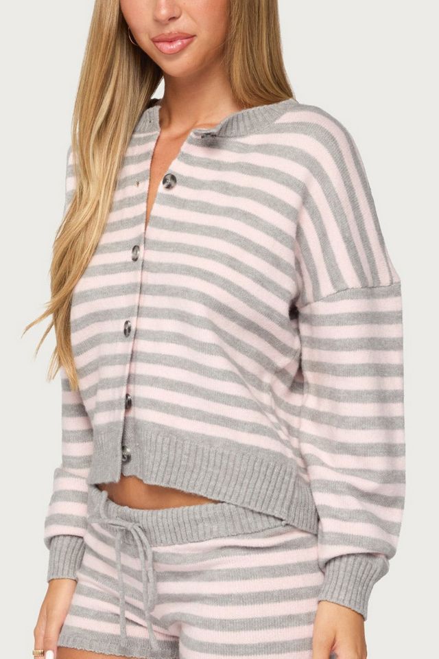 Edikted Abra Striped Knit Button Up Cardigan #2