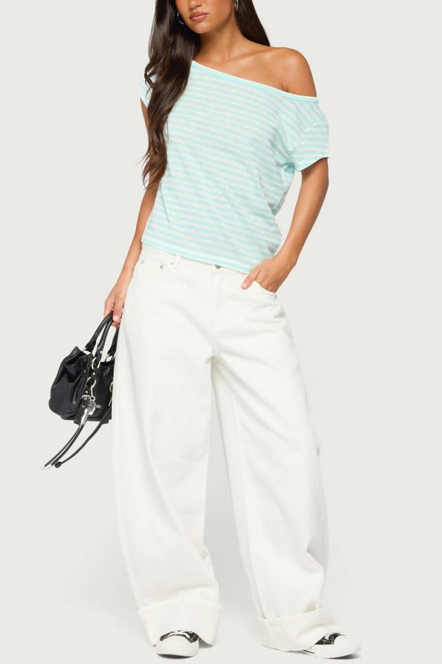 Edikted Chanelle Off Shoulder Striped Top #1