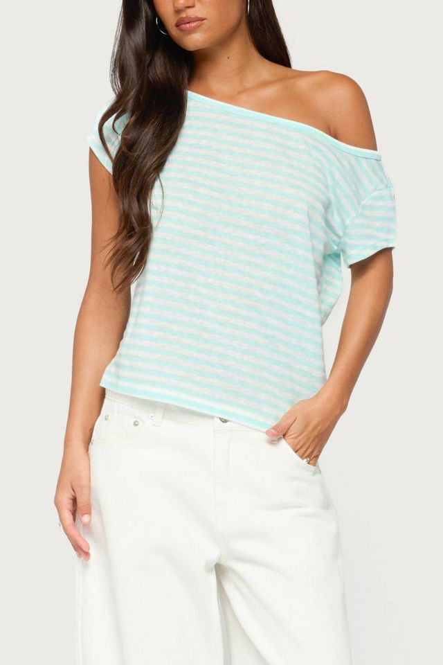 Edikted Chanelle Off Shoulder Striped Top #3