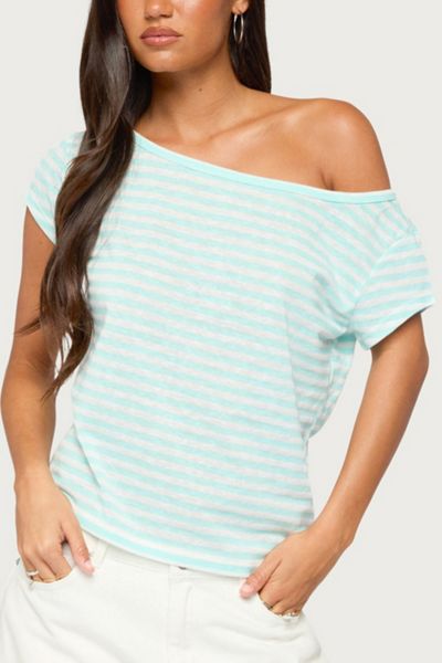 Edikted Chanelle Off Shoulder Striped Top