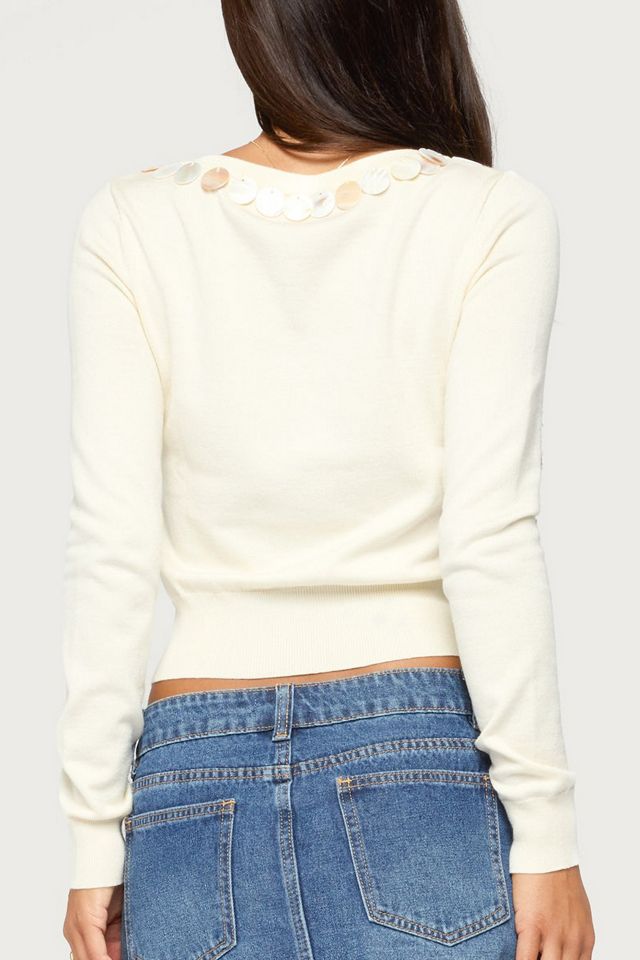 Edikted Eeva Iridescent Button Knit Cardigan #4