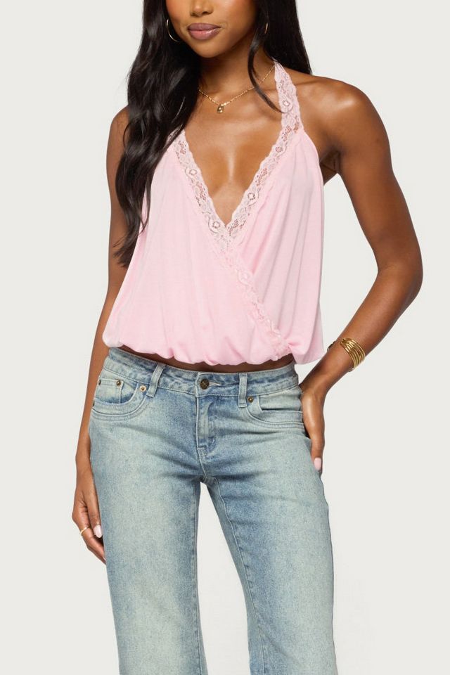 Edikted Eilen Lacey Wrap Halter Top #3