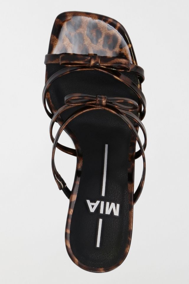 MIA Sonja Leopard Bow Heeled Sandal #3