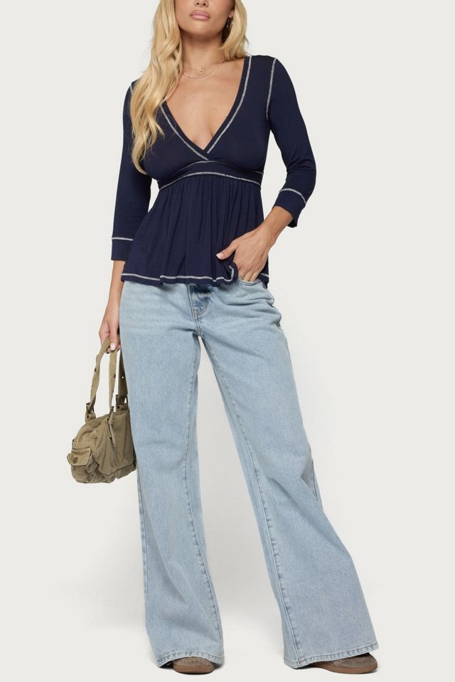 Edikted Parah Contrast Babydoll Top #1