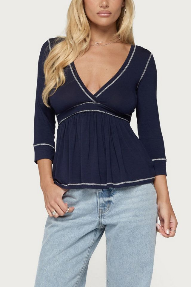 Edikted Parah Contrast Babydoll Top #3