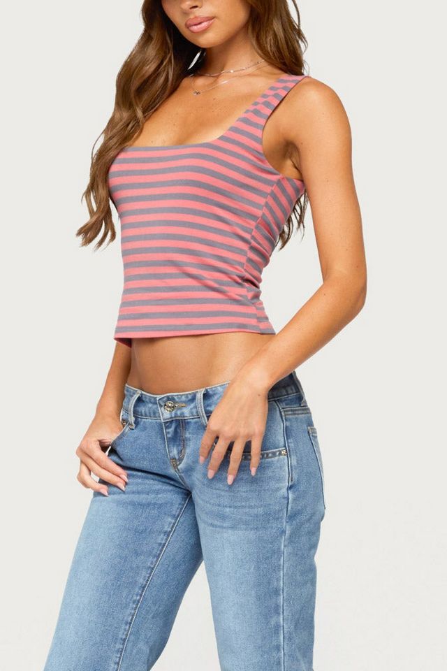 Edikted Striped Built In Bra Tank Top #3