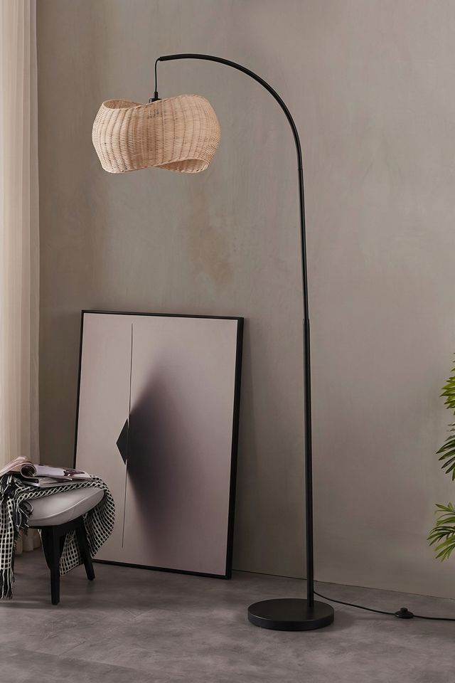 Brightech Wave Pendant LED Rattan Shade Floor Lamp #2