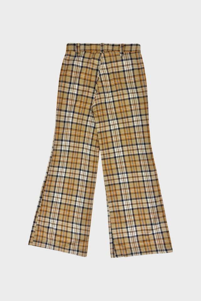 Vintage 1970's Check Bell Bottom Pants #1