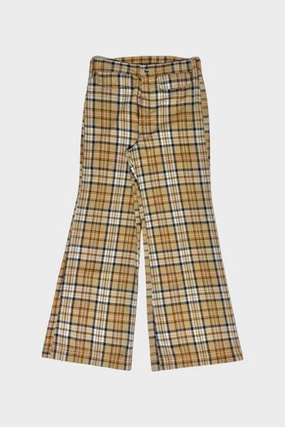 Vintage 1970's Check Bell Bottom Pants