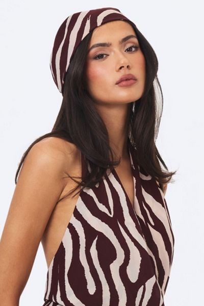 Miss Circle Jolynn Abstract Zebra Print Head Scarf
