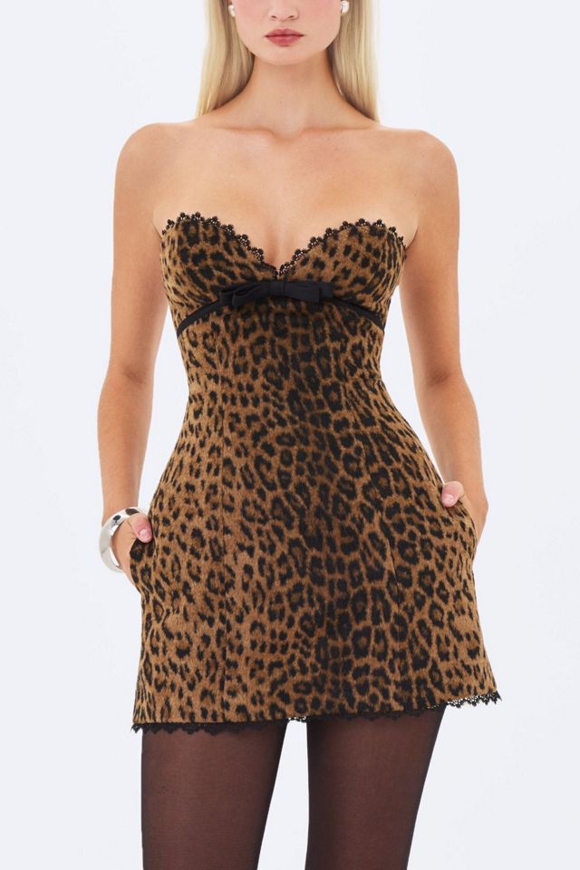 Miss Circle Ximena Cheetah Sweetheart Mini Dress #1