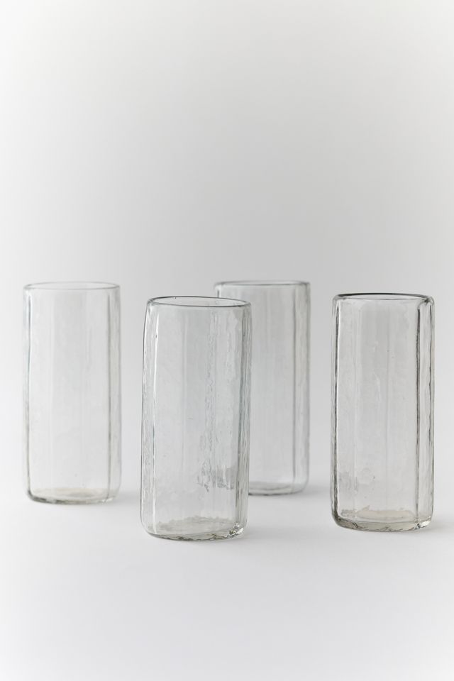 Hand-Blown Hammered 15 oz Drinking Glass Set #1