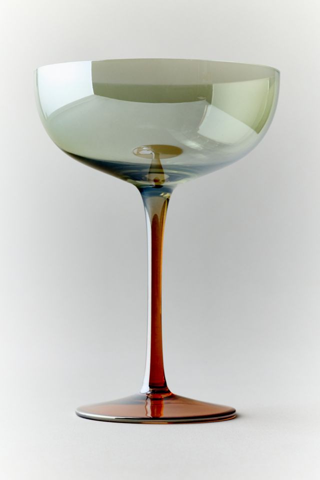 Amber Iridescent 8 oz Coupe Cocktail Glass Set #2