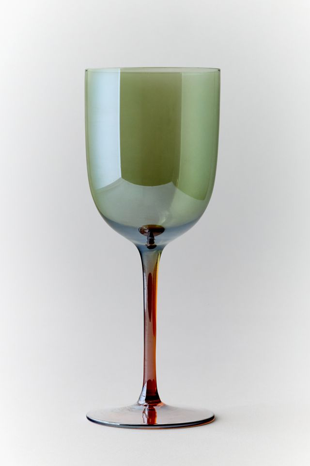 Amber Iridescent 12 oz Wine Glass Set #2