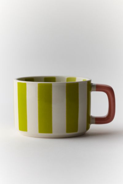 Striped Ceramic Coffee Mug Set