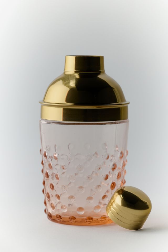 Hand-Blown Hobnail Glass Cocktail Shaker #1