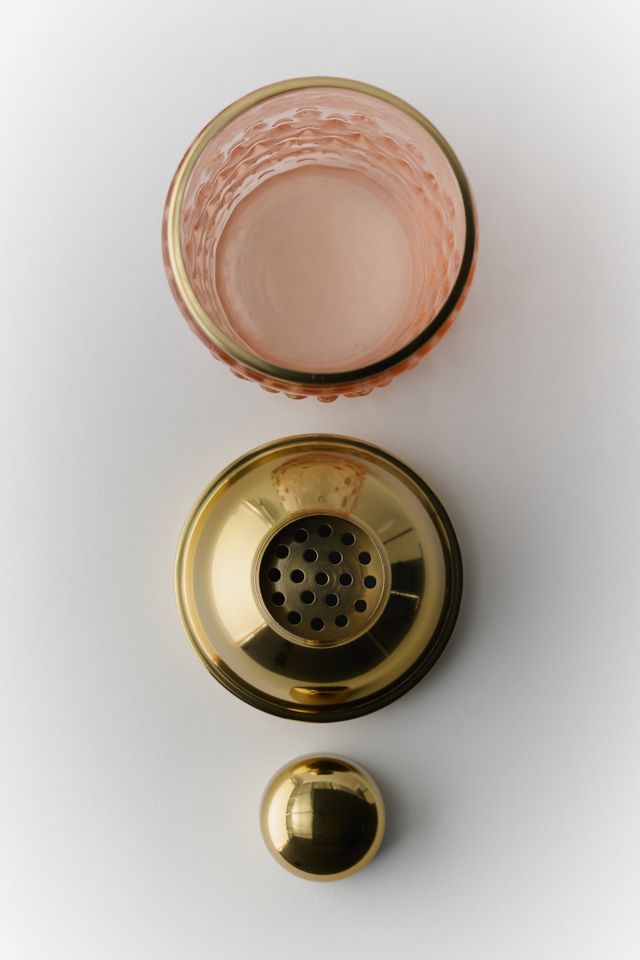 Hand-Blown Hobnail Glass Cocktail Shaker #2