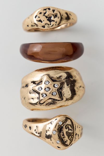 Perfect Places Mixed Materials Rings Set