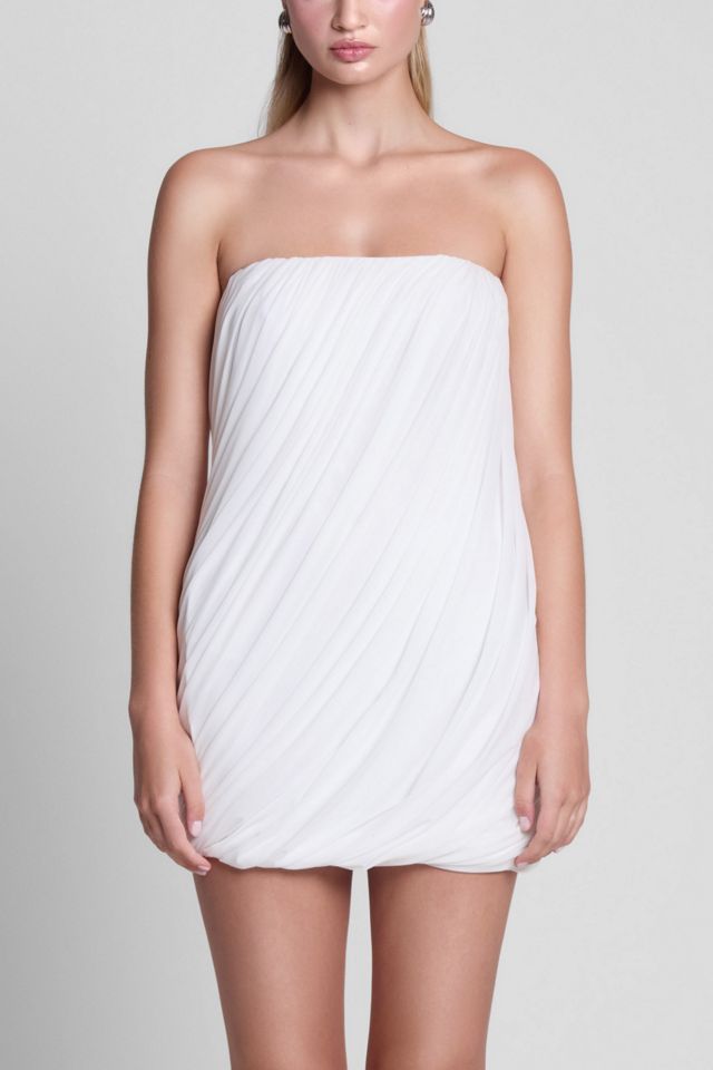 LEAU Swan Strapless Twist Drape Mini Dress #1