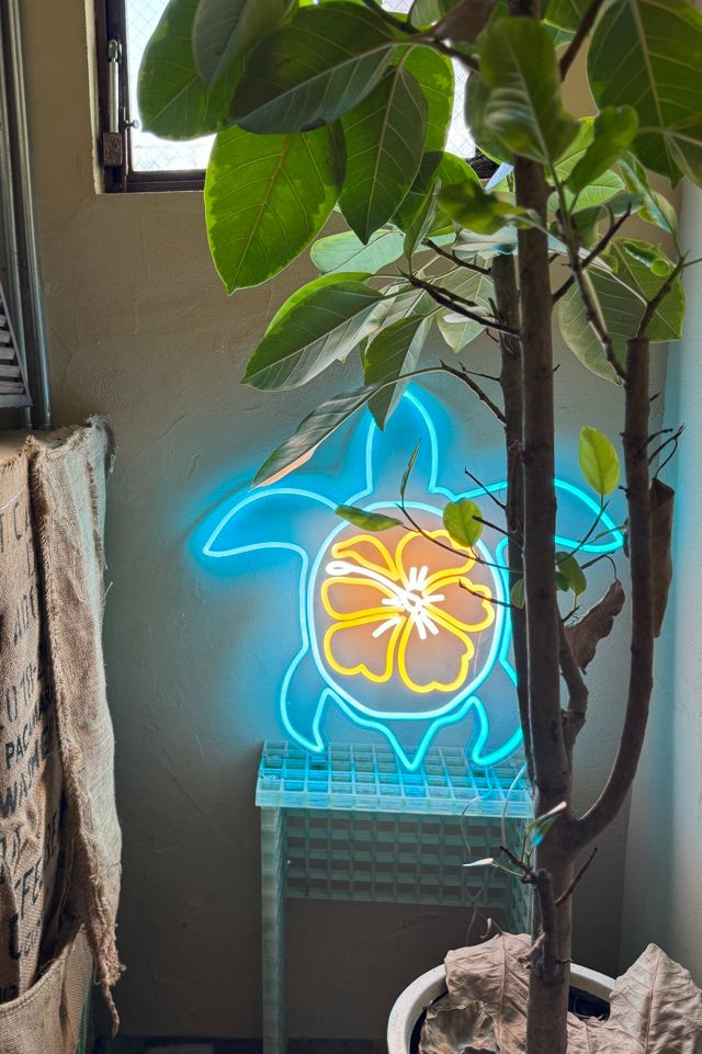 Echo Neon Sea Turtle with Hibiscus Neon Sign #3