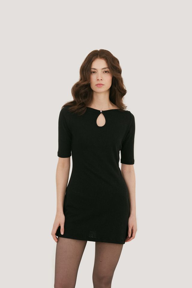 Mpaz Studio Camille Keyhole 3/4 Sleeve Mini Dress #1