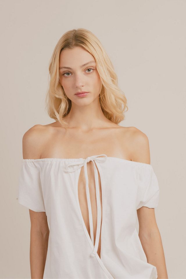 Mpaz Studio Bardot Keyhole Mini Dress #1