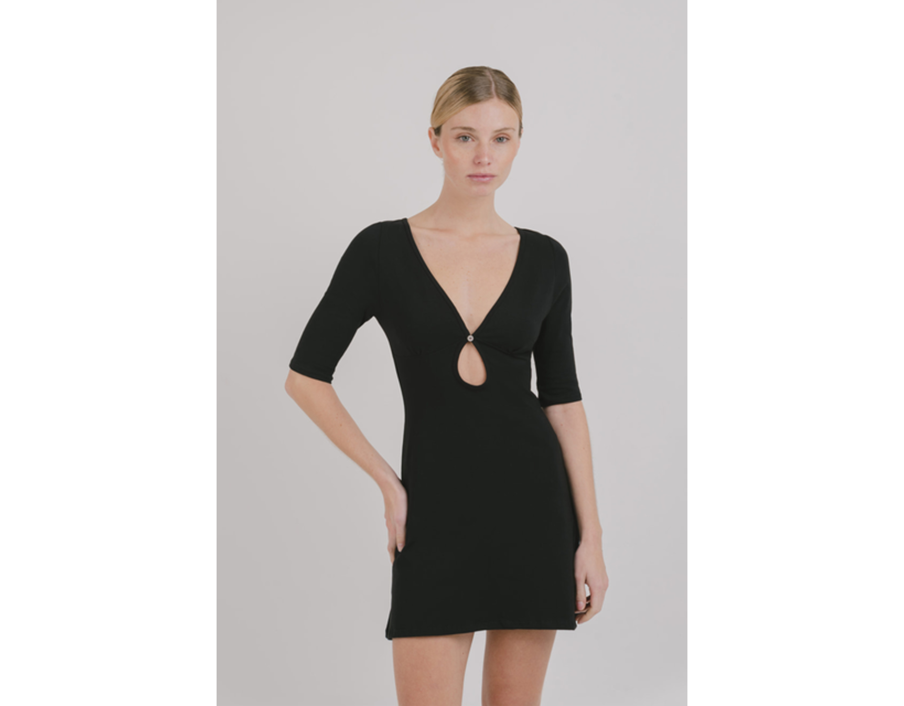 Mpaz Studio Millie Keyhole 3/4 Sleeve Dress