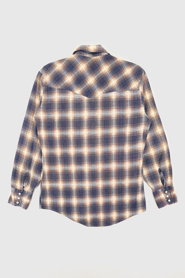 Vintage Frayed Snap Button-Down Shirt #1