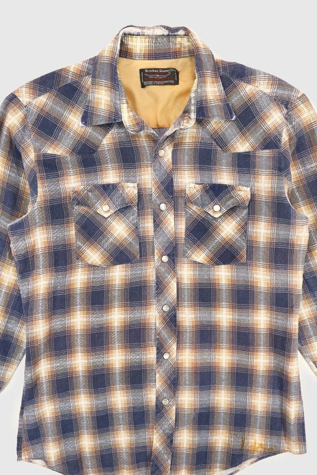 Vintage Frayed Snap Button-Down Shirt #2