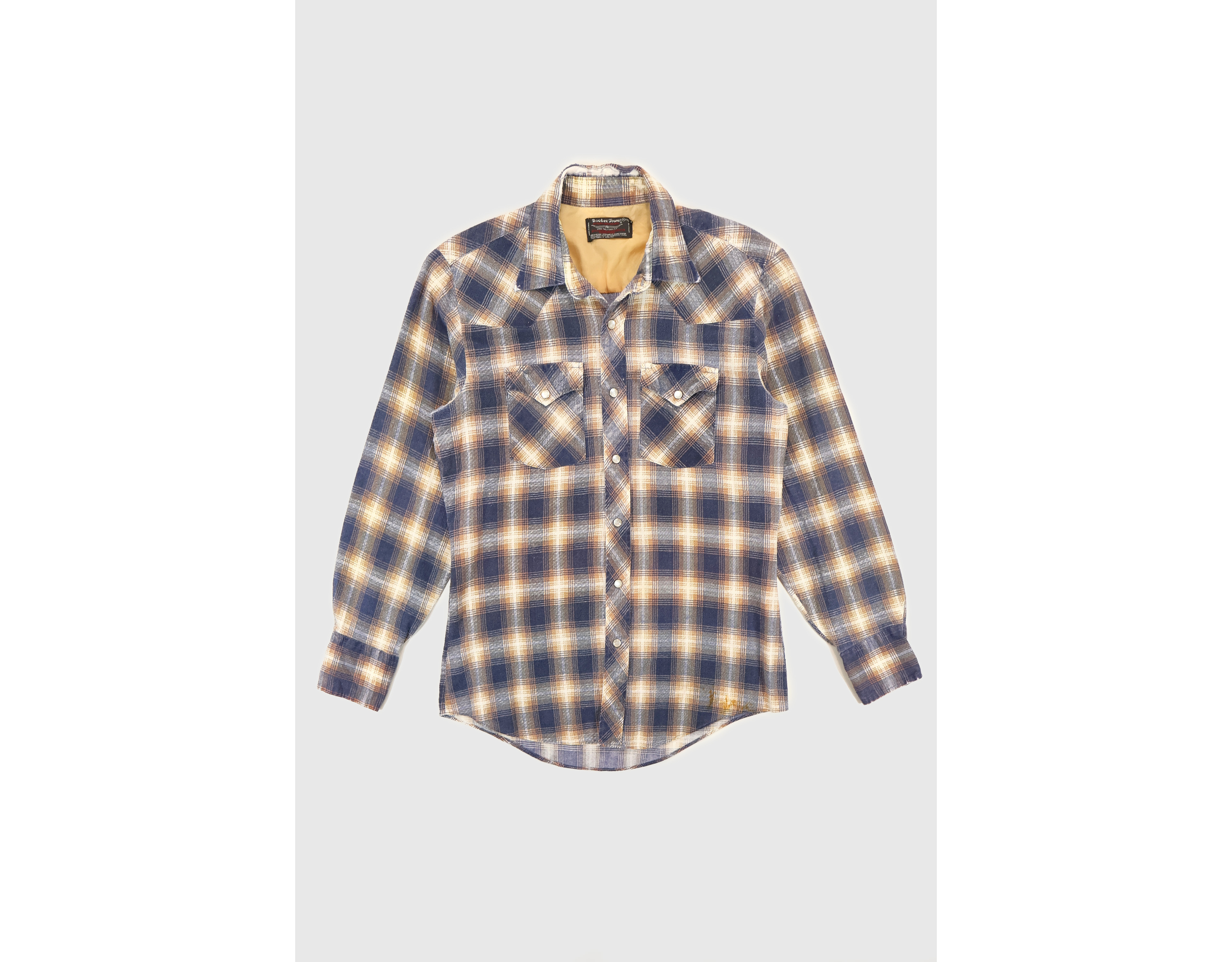 Vintage Frayed Snap Button-Down Shirt